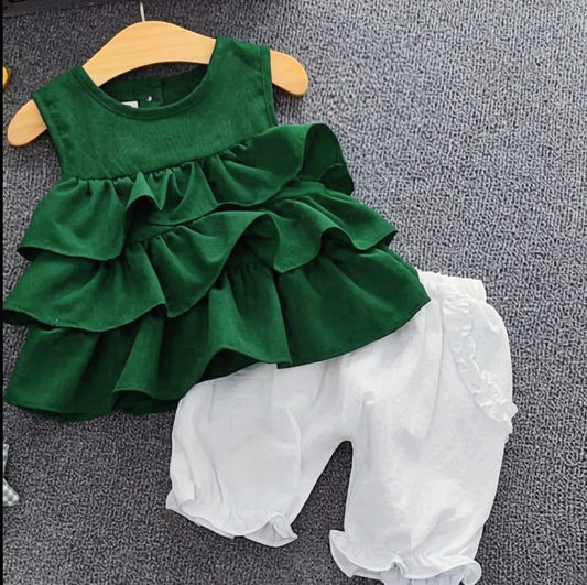Premium Green Ruffle Top