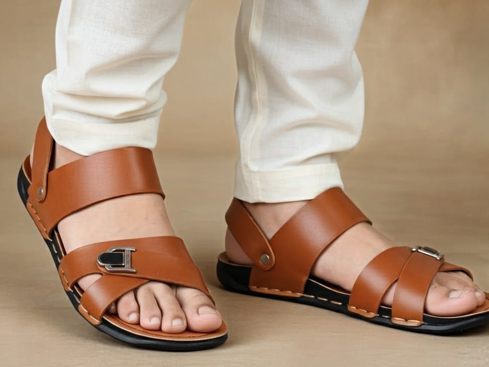 URBAN BLACK LEATHER Sandals